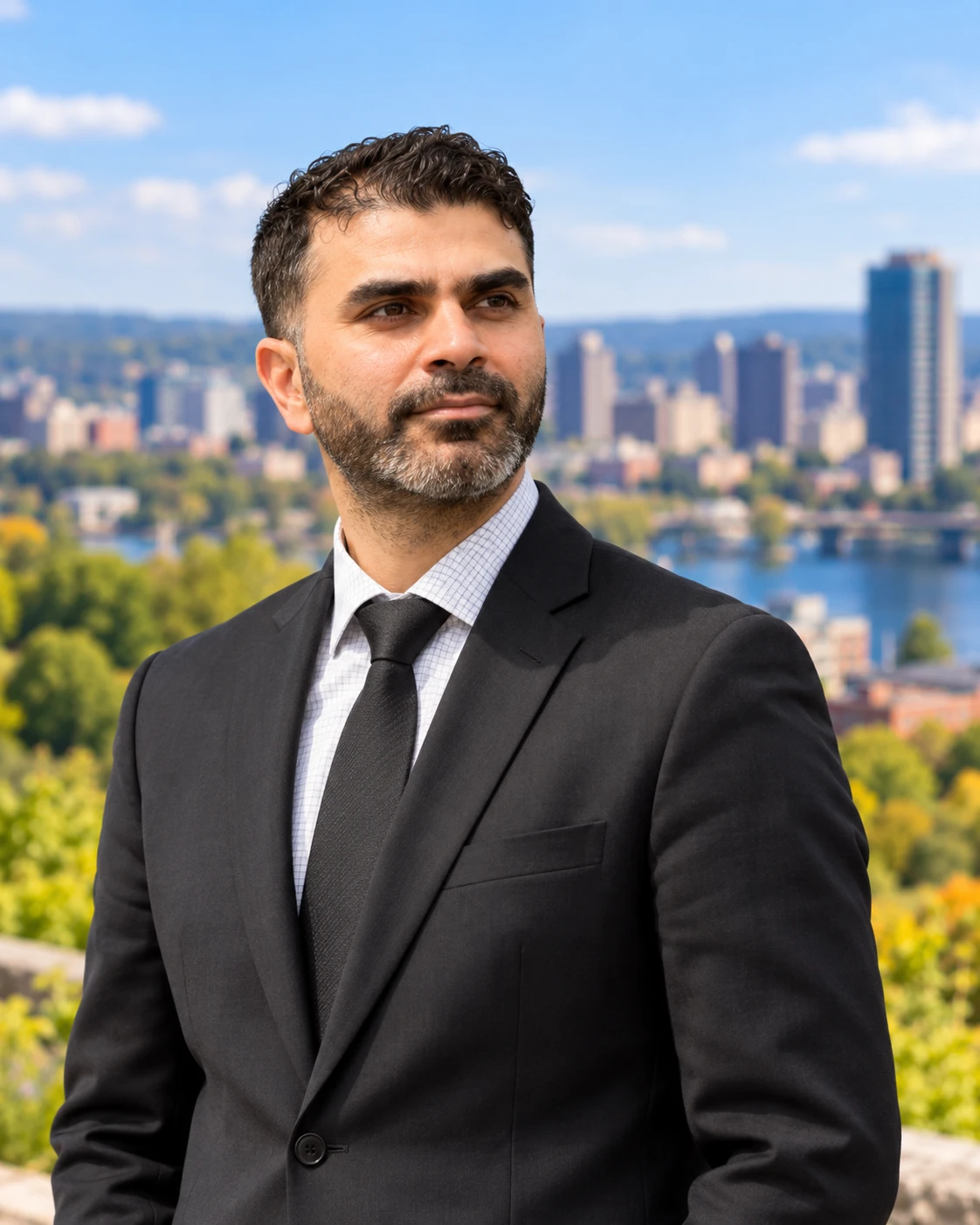 Ahmad Khan overlooking Hamilton